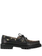 Versace Animalier Motif Boat Shoes - Brown