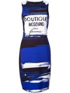 Boutique Moschino Logo Print Midi Dress - Blue