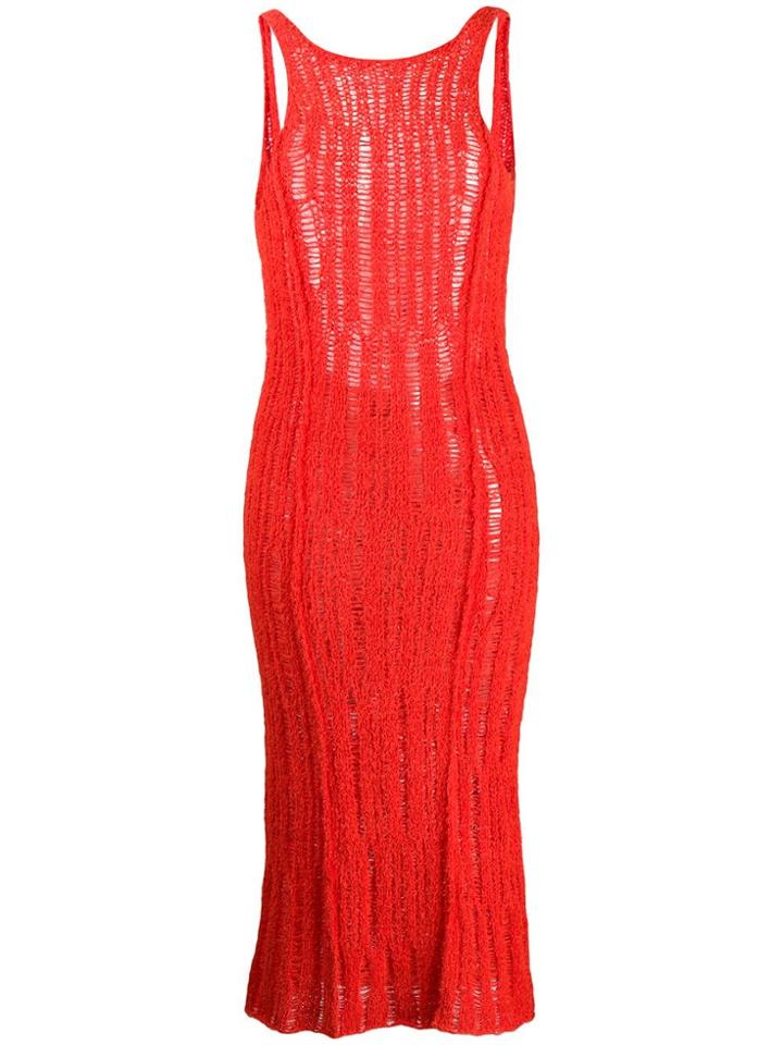 Eckhaus Latta Open Back Terry Dress - Red