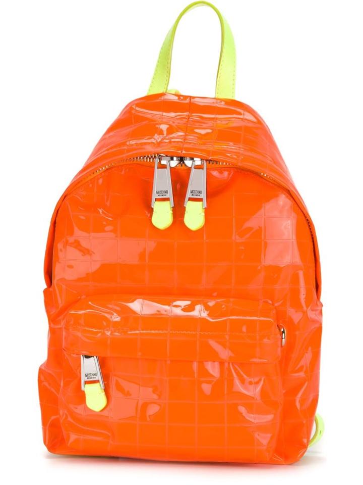 Moschino Quilted Backpack, Yellow/orange, Pvc