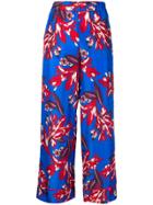 P.a.r.o.s.h. Floral Cropped Trousers - Blue