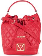 Love Moschino Quilted Drawstring Crossbody Bag, Women's, Red, Polyurethane