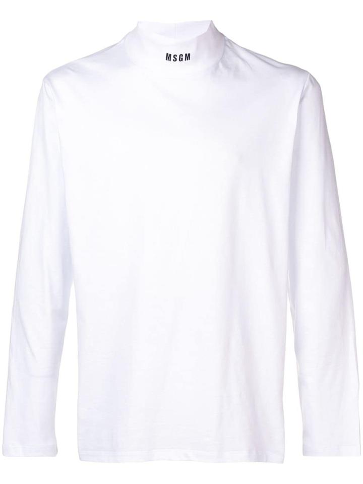 Msgm Logo Neckline T-shirt - White