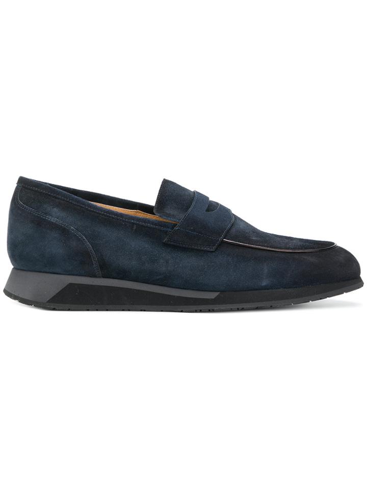 Santoni Comfort Sole Penny Loafers - Blue