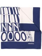 Valentino Tower Logo Print Scarf - Blue