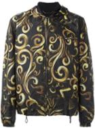 Versace Baroque Hooded Jacket, Men's, Size: 48, Black, Polyester