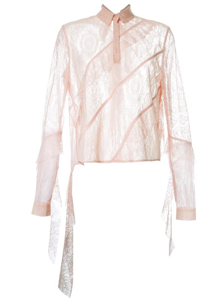 Manning Cartell Floral Lace Ruffled Blouse, Women's, Size: 8, Pink/purple, Nylon