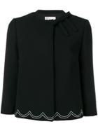 Red Valentino Scallop Stitch Cropped Jacket - Black