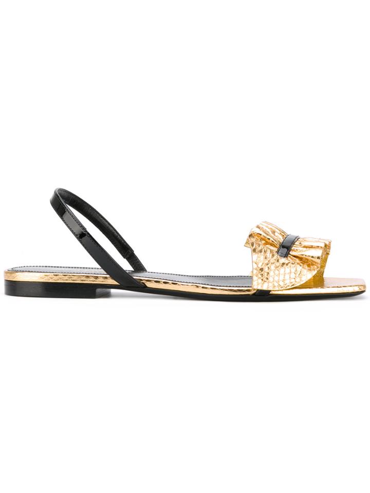 Saint Laurent Nu Pied 05 Leave Sandals - Metallic