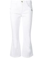 Twin-set Heart Detail Cropped Jeans - White