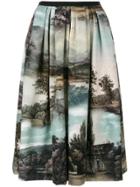 Antonio Marras Landscape Pleated Midi Skirt - Multicolour