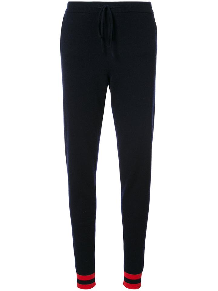 Chinti And Parker - Heart Print Track Pants - Women - Cashmere - M, Blue, Cashmere
