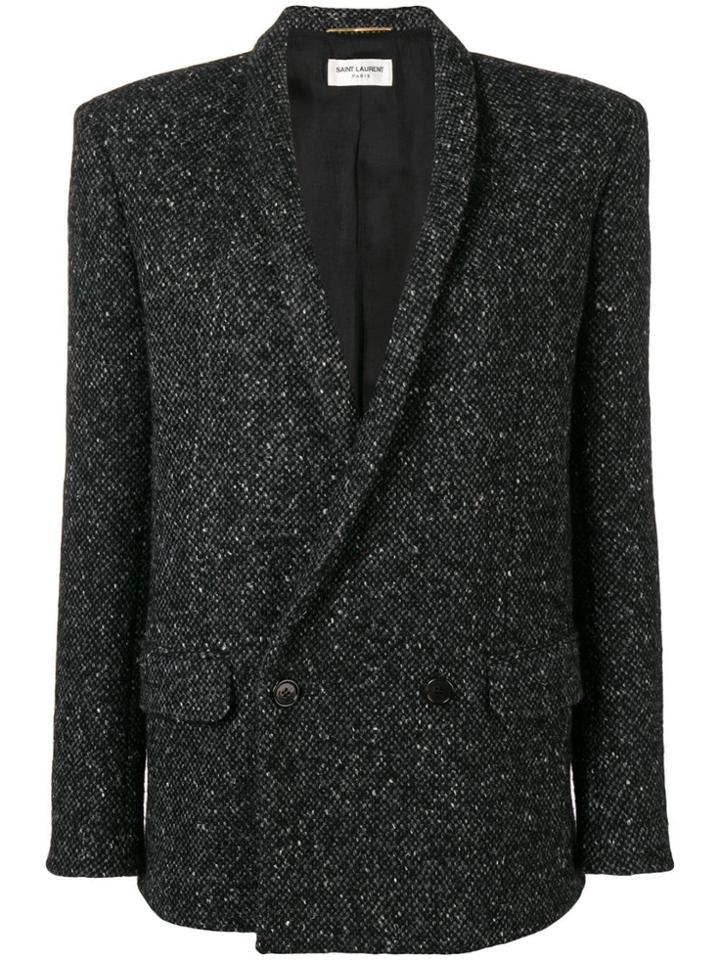 Saint Laurent Knitted Blazer Jacket - Black