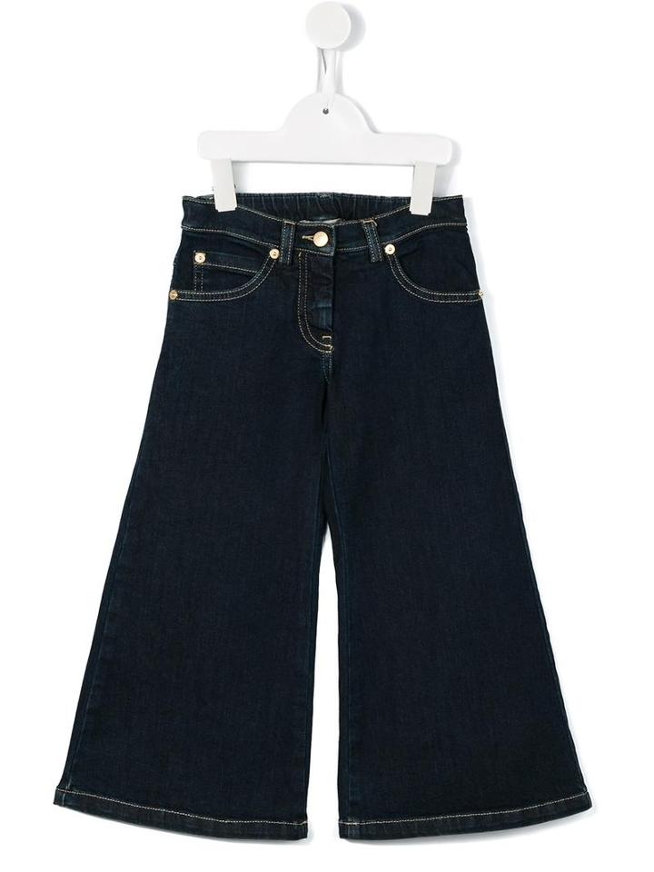 Ermanno Scervino Junior Wide Leg Jeans, Girl's, Size: 6 Yrs, Blue