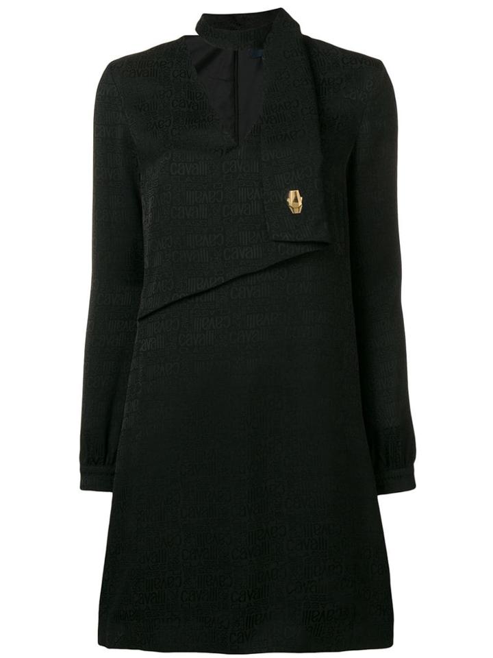 Cavalli Class Logo Print Shirt Dress - Black