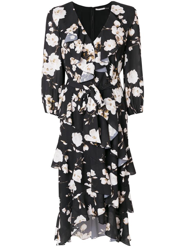 Alice+olivia Floral Print Dress - Black