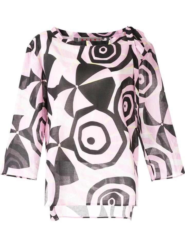 Marni Printed Shoulder Tie Blouse - Pink