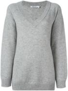 T By Alexander Wang V-neck Jumper, Women's, Size: Medium, Grey, Wool/cashmere