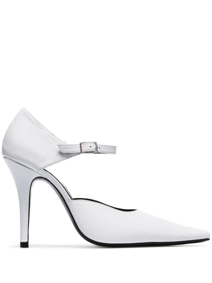 Dorateymur White Groupie 105 D'orsay Leather Pumps