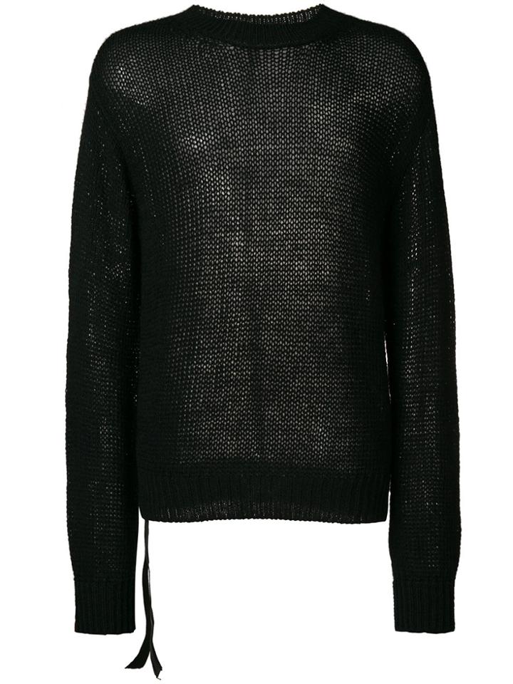 Unravel Project Crew Neck Knitted Sweater - Black