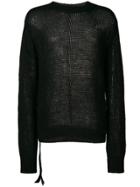 Unravel Project Crew Neck Knitted Sweater - Black