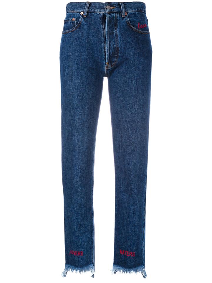 Forte Couture Stepped Hem Slim Jeans - Blue