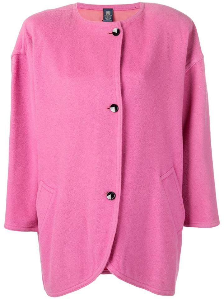 Emanuel Ungaro Vintage 1980's Curved Midi Jacket - Pink