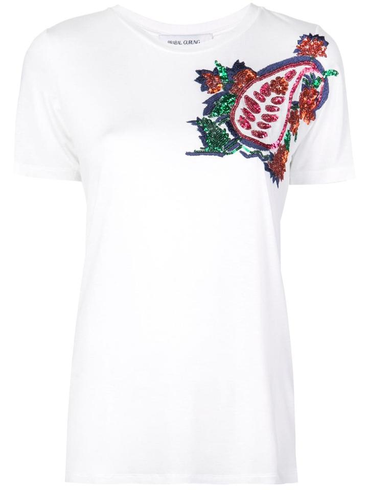 Prabal Gurung Sequin-embellished Paisley T-shirt - White