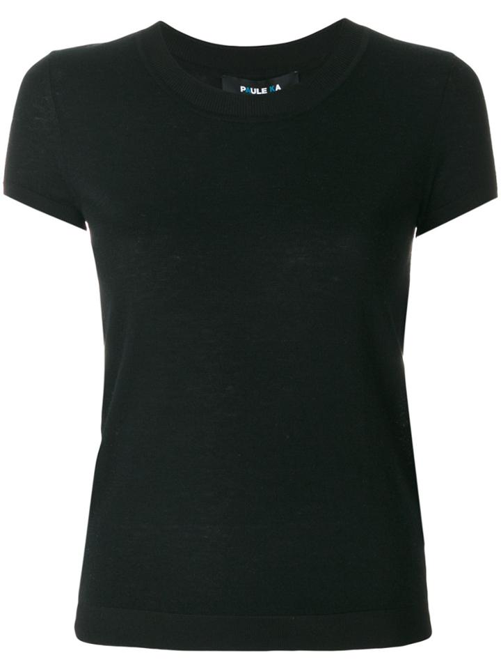 Paule Ka Short Sleeved Knitted Top - Black