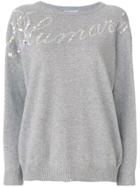 Blumarine Gemstone Embellished Sweater - Grey