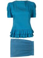 Yves Saint Laurent Vintage Frill Set-up Suit - Blue