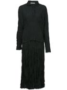 Issey Miyake Vintage Pleated Skirt Suit - Black