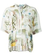 Clane - Printed Short Sleeve Shirt - Women - Polyester - 1, Green, Polyester