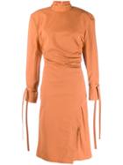 Acne Studios Twisted Pleats Dress - Orange