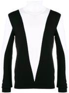 Balmain Two-tone High Neck Sweater - Black