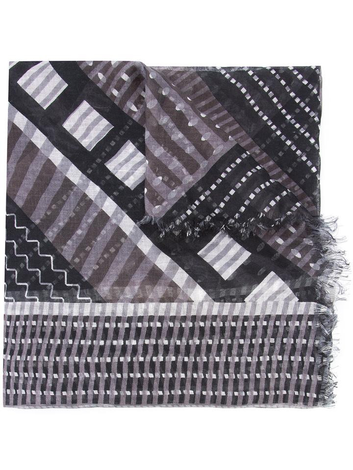 Issey Miyake Tribal Scarf, Women's, Black, Silk/linen/flax