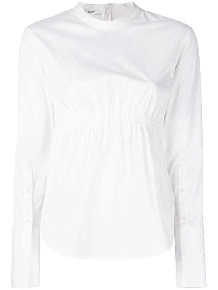 Neil Barrett - Band Collar Top - Women - Cotton/polyamide/spandex/elastane - M, White, Cotton/polyamide/spandex/elastane