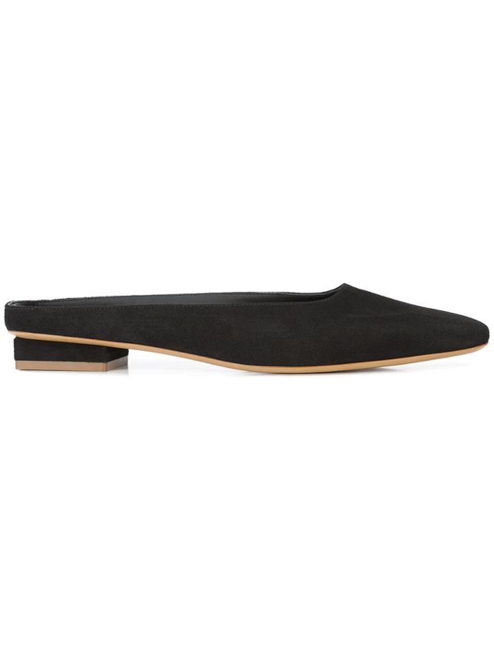 Mansur Gavriel Square Toed Mules - Black