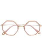 Chloé Eyewear Octagonal Frame Glasses - Pink