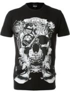 Just Cavalli Skull Print T-shirt, Men's, Size: L, Black, Cotton/spandex/elastane