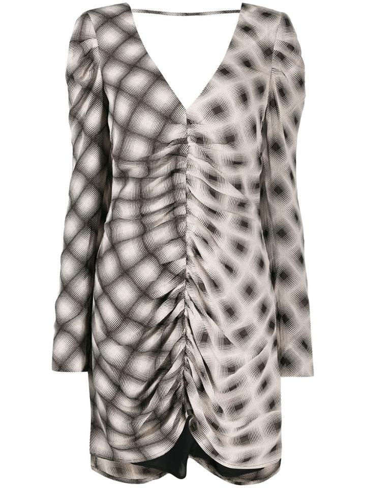 Eckhaus Latta Printed Draped Dress - Neutrals