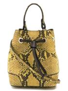 Furla Python Print Bucket Bag, Women's, Yellow/orange, Calf Leather