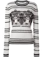 Ermanno Scervino Lace Insert Knitted Top, Women's, Size: 48, White, Cotton/polyamide