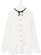 Miss Grant Kids Tie Neck Shirt - White