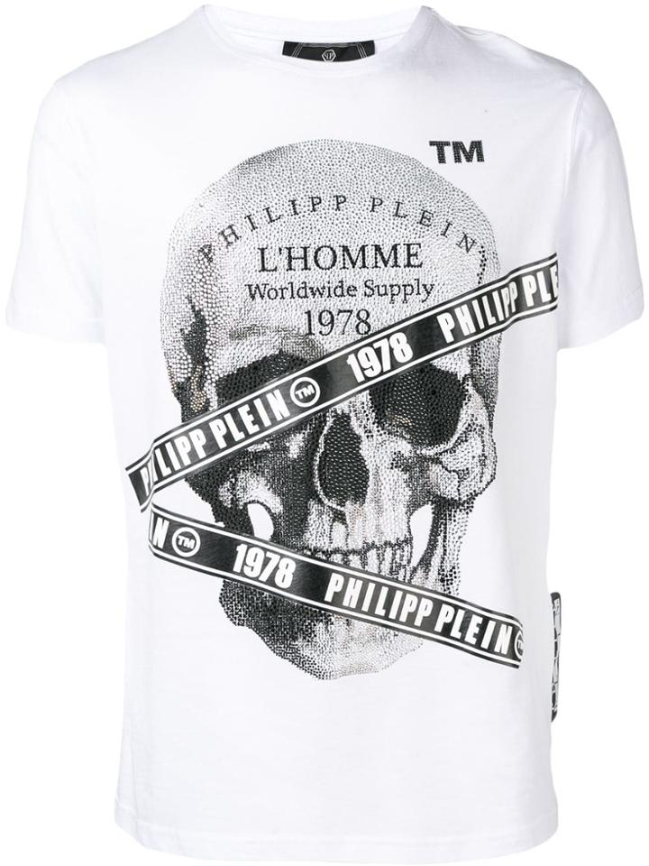 Philipp Plein Microstud Tape Skull T-shirt - White