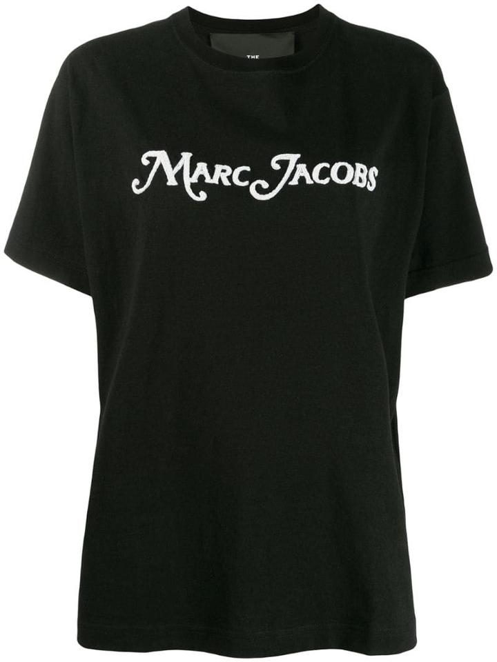Marc Jacobs Bead Embroidered Logo T-shirt - Black