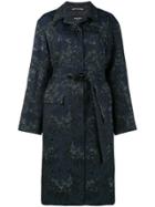 Rochas Floral Jacquard Opera Coat - Blue
