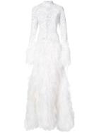 Jonathan Simkhai Cut Out Feather Gown - White