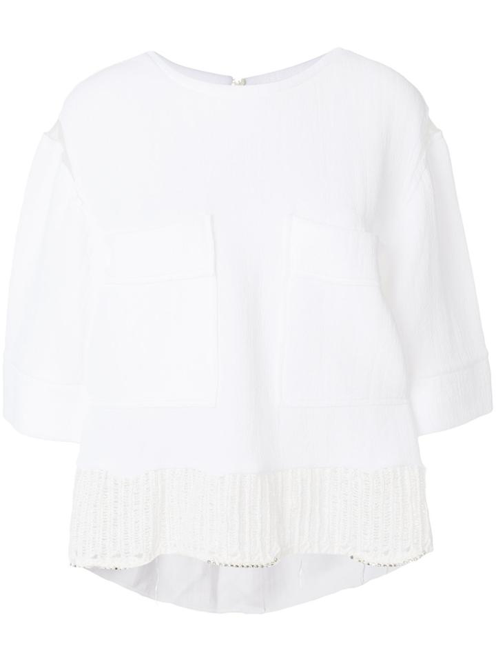 Aviù Casual Distressed Blouse - White