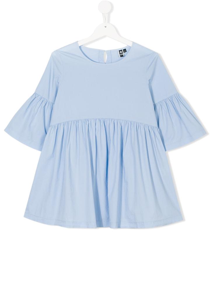 European Culture Kids Ruffled Longsleeved Blouse - Blue